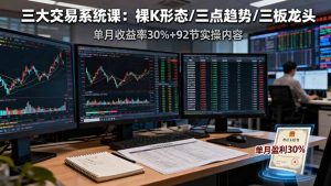 三大交易系统课:裸K形态/三点趋势/三板体系,单月收益率30%+92节实操内容-圆梦资源站