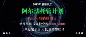 阿尔法托管计划 单账号月入3000-5000,长期稳定项目,新手小白轻松上手-圆梦资源站