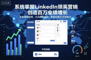 系统掌握LinkedIn领英营销,创造百万业绩增长,从思维到获客,从沟通到成交,系统化提升外贸能力-圆梦资源站