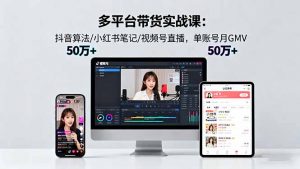 多平台带货实战课18.0:抖音算法/小红书笔记/视频号直播,单账号月GMV50w+-圆梦资源站