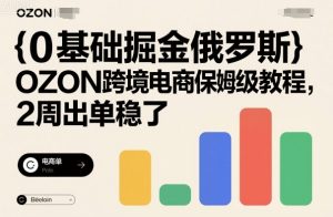 0基础掘金俄罗斯,OZON跨境电商保姆级教程,2周出单稳了-圆梦资源站