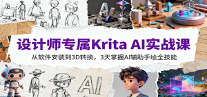 设计师专属Krita AI实战课:从软件安装到3D转换,3天掌握AI辅助手绘全技能-圆梦资源站