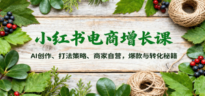小红书电商增长课:AI创作、打法策略、商家自营,爆款与转化秘籍-圆梦资源站