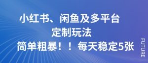 小红书、闲鱼及多平台定制玩法简单粗暴!每天稳定5张-圆梦资源站