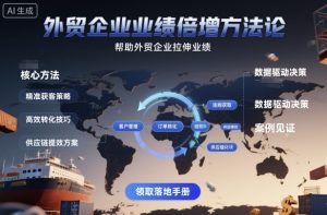 外贸企业业绩倍增方法论,帮助外贸企业拉伸业绩-圆梦资源站