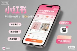 小红书电商运营课:从0到1冷启动与1到100快速增长实战教学-圆梦资源站