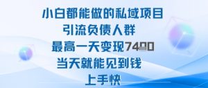 2025年小白都能做的私域项目引流负债人群最高一天变现1k+高变现难度低当天就能见到钱上手快-圆梦资源站