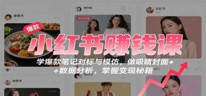 小红书赚钱课:学爆款笔记对标与模仿,做吸睛封面 + 数据分析,掌握变现秘籍-圆梦资源站