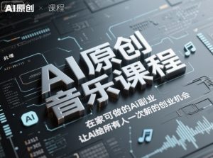 AI原创音乐课程,在家可做的Ai副业,让Ai给所有人一次新的创业机会-圆梦资源站