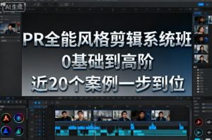 PR全能风格剪辑系统班,0基础到高阶,近20个案例一步到位-圆梦资源站