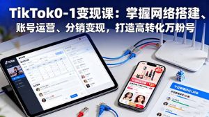 TikTok0-1变现课:掌握网络搭建、账号运营、分销变现,打造高转化万粉号-圆梦资源站