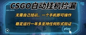 游戏自动挂G捡漏，一个手机即可操作，当天可操作见到结果，新手小白轻松月入1W+【揭秘】-圆梦资源站