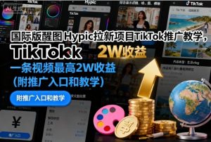 国际版醒图Hypic拉新项目TikTok推广教学，一条视频最高2W收益(附推广入口和教学)-圆梦资源站