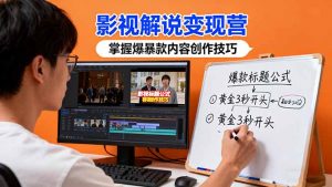 影视解说变现营：通过30+实战案例爆款内容创作技巧，掌握影视解说盈利密码-圆梦资源站