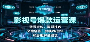 影视号爆款运营课：账号定位，选剧技巧，文案创作，剪映PR剪辑和影视解说避坑-圆梦资源站