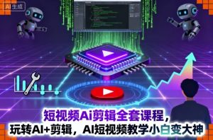 短视频Ai剪辑全套课程,玩转AI+剪辑,AI短视频教学小白变大神-圆梦资源站
