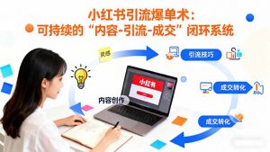 小红书引流爆单术：构建一套低成本 可持续的“内容-引流-成交”闭环系统-圆梦资源站