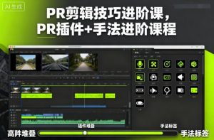 PR剪辑技巧进阶课，PR插件+手法进阶课程-圆梦资源站