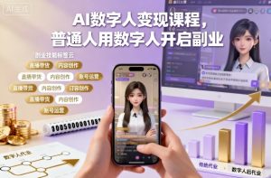 AI数字人变现课程，普通人用数字人开启副业-圆梦资源站