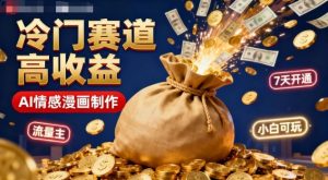 公众号冷门赛道，用AI做情感漫画，7天开通流量主，操作简单，小白可玩-圆梦资源站