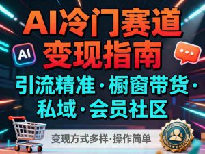 AI冷门赛道,引流精准,橱窗带货+私域+会员社区,变现方式多样,操作简单-圆梦资源站