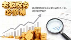 老板税务必修课，通过合规税筹实现企业年省税百万级，提升税务免疫力-圆梦资源站