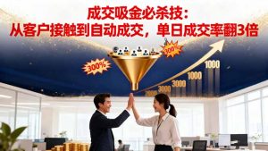 吸金成交营销必杀技:从客户接触到自动成交,单日成交率翻3倍-圆梦资源站