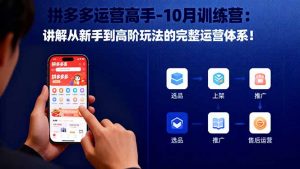 拼多多运营高手-10月训练营：讲解从新手到高阶玩法的完整运营体系！-圆梦资源站