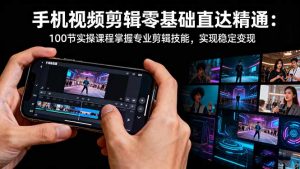 手机视频剪辑零基础直达精通:100节实操课程掌握专业剪辑技能,实现稳…-圆梦资源站