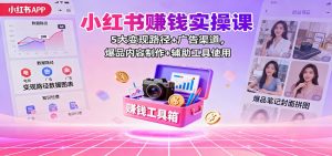 小红书赚钱实操课:5大变现路径+广告渠道,爆品内容制作+辅助工具使用-圆梦资源站