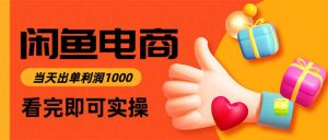 闲鱼高利润电商，当天上架当天出单，一单利润300-圆梦资源站