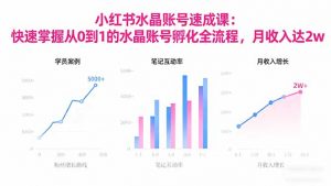2025小红书水晶账号速成课:快速掌握从0-1水晶账号孵化全流程,月收入达2w-圆梦资源站