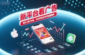 新平台看广告,养好机一条0.3到5米,每天上限100条,支持苹果安卓可批量操作-圆梦资源站