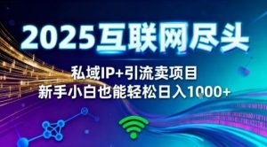 2025网创尽头王炸项目!私域IP+精准引流,新手小白在家躺賺日入1k,零经验也能上手【揭秘】-圆梦资源站