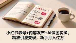 小红书养号+内容发布+AI做图实操，精准引流变现，新手月入过万-圆梦资源站