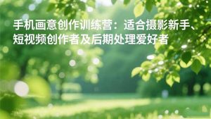 手机摄影之画意创作训练营:适合摄影新手、短视频创作者及后期处理爱好者-圆梦资源站