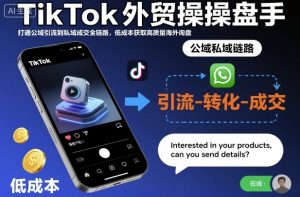 TikTok外贸操盘手,打通公域引流到私域成交全链路,低成本获取高质量海外询盘-圆梦资源站