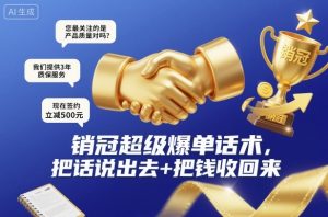 销冠超级爆单话术,把话说出去+把钱收回来-圆梦资源站