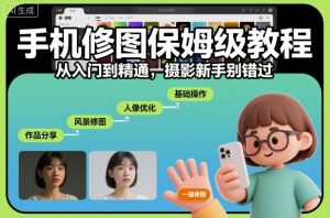 手机修图保姆级教程,从入门到精通,摄影新手别错过-圆梦资源站