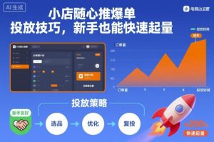 小店随心推爆单投放技巧，新手也能快速起量-圆梦资源站