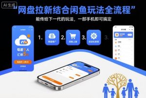 网盘拉新结合闲鱼玩法全流程，能传给下一代的玩法，一部手机即可搞定(附入口渠道以及实操教程)-圆梦资源站