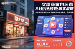 实体商家自运营AI短视频矩阵实战课，实体店如何通过AI+短视频实现引流拓客、团购增量-圆梦资源站