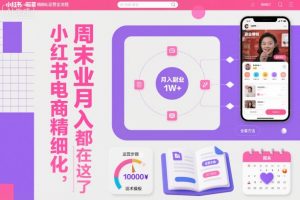 小红书电商精细化运营全流程,周末副业月入1W+,全套方法都在这了-圆梦资源站