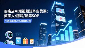 实体店AI短视频矩阵实战课:数字人/团购/矩阵SOP,引流成本降70%销量翻3倍-圆梦资源站