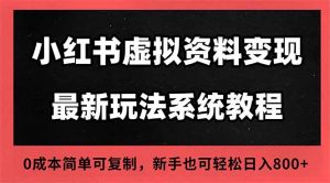 2025小红书虚拟资料最新开店运营教程，搜索流变现玩法，一人多店0成本…-圆梦资源站