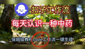 Coze扣子工作流一键生成每天认识一种中药短视频,保姆级搭建教学-圆梦资源站