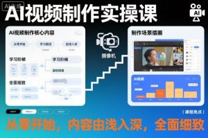 AI视频制作实操课,从零开始,内容由浅入深,全面细致-圆梦资源站