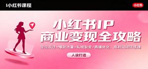 小红书IP商业变现全攻略：定位跃迁+爆款流量+私域裂变+直播转化，高利润闭环搭建-圆梦资源站