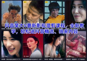 抖音某大V最新影视混剪课程，全新教学，轻松进抖音精选、独家内容-圆梦资源站