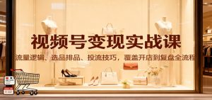 视频号变现实战课：流量逻辑、选品排品、投流技巧，覆盖开店到复盘全流程-圆梦资源站